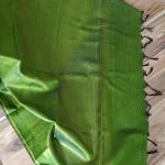 Dupion Silk Saree in Olive Green with All-Over Gold Zari Weave & Self Border