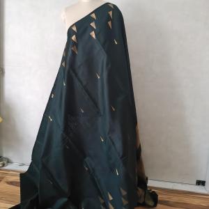 Dupion Silk Saree in Bottle Green with Geometric Triangular Zari Motifs