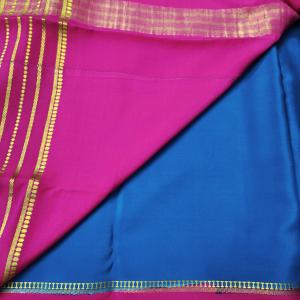 Rani Pink & Royal Blue Dual‑Tone Saree