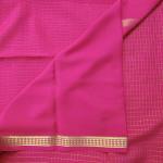 Rani Pink Gold Zari Checked Silk Saree