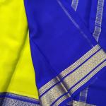 Lime Green & Royal Blue Dual‑Tone Saree
