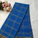 Royal Blue Zari Checked Silk Saree