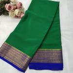 Kelly Green & Royal Blue Dual‑Tone Saree