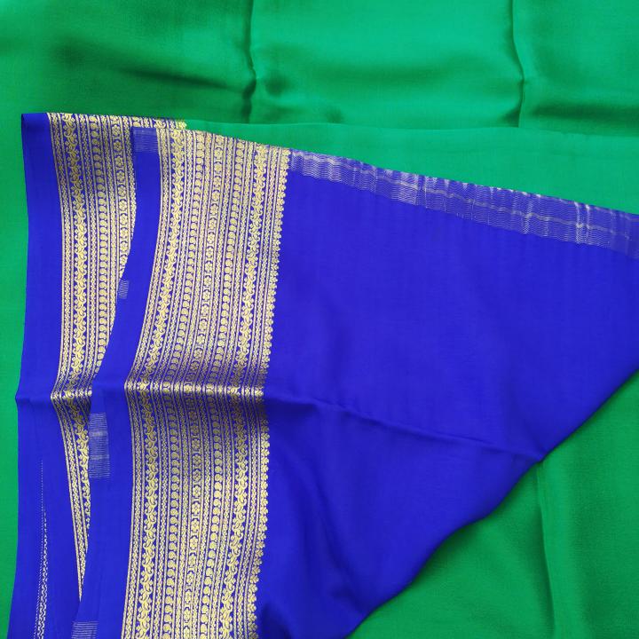 Kelly Green & Royal Blue Dual‑Tone Saree