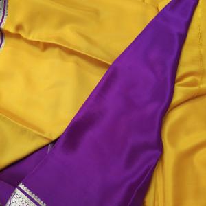 Mustard Yellow & Wine Dual‑Tone Saree