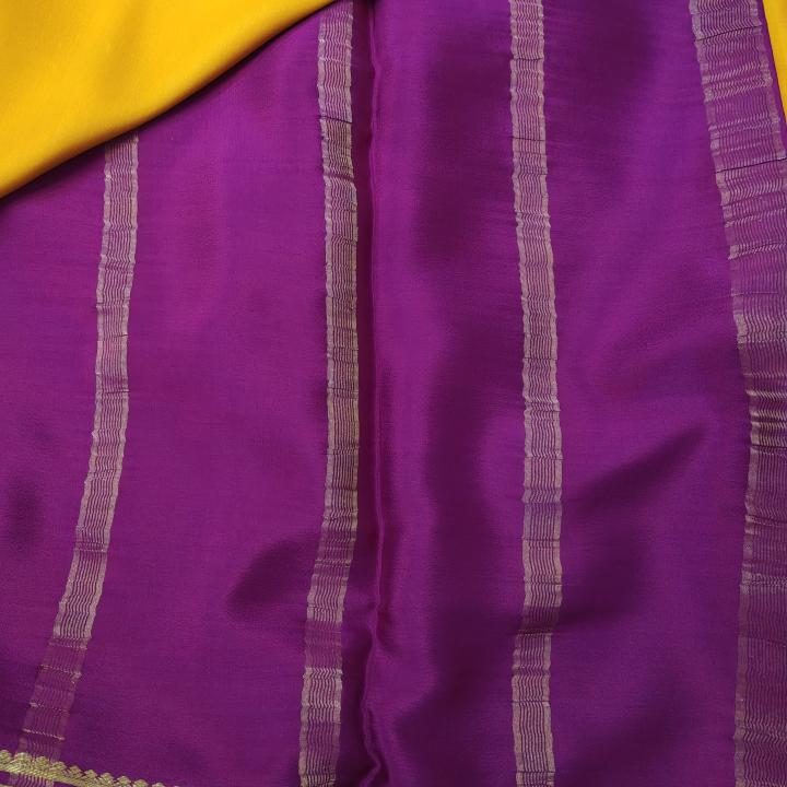 Mustard Yellow & Wine Dual‑Tone Saree