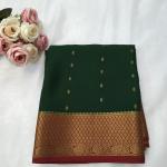 Bottle Green & Red Dual‑Tone Saree