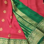 Red & Emerald Green Dual‑Tone Saree
