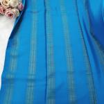Sky Blue & Peacock Zari Border Saree