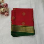 Red & Emerald Green Dual‑Tone Saree