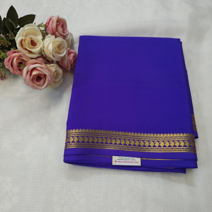 Royal lavender Mango Zari Border Saree