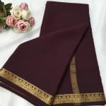 Dark Wine Zari Border Saree