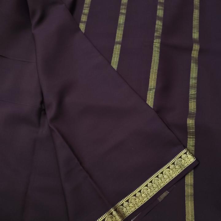 Dark Wine Zari Border Saree