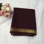 Dark Wine Zari Border Saree