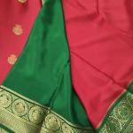 Red & Emerald Green Dual‑Tone Saree