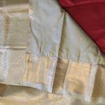 Semi Silk Saree in Crimson Red with Feather Wave Zari Weave & Rich Gold Border