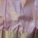Semi Silk Saree in Tangerine Orange with All-Over Brocade Jaal & Contrast Baby Pink Zari Border