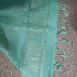Soft Silk Saree in Dark Chocolate Brown & Aqua Turquoise with Gold Zari Tree Motifs & Brocade Pallu