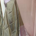 Soft Silk Saree in Champagne Beige & Pastel Lavender with All-Over Floral Jaal & Brocade Pallu