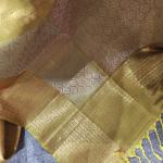 Soft Silk Saree in Deep Plum Wine & Olive Mustard with Dual-Tone Zari Leaf Motifs & Brocade Border